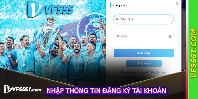 Nhập thông tin đăng ký tài khoản